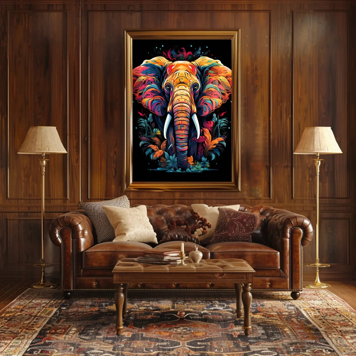 Majestic Elephant Abstract Wildlife Art Poster