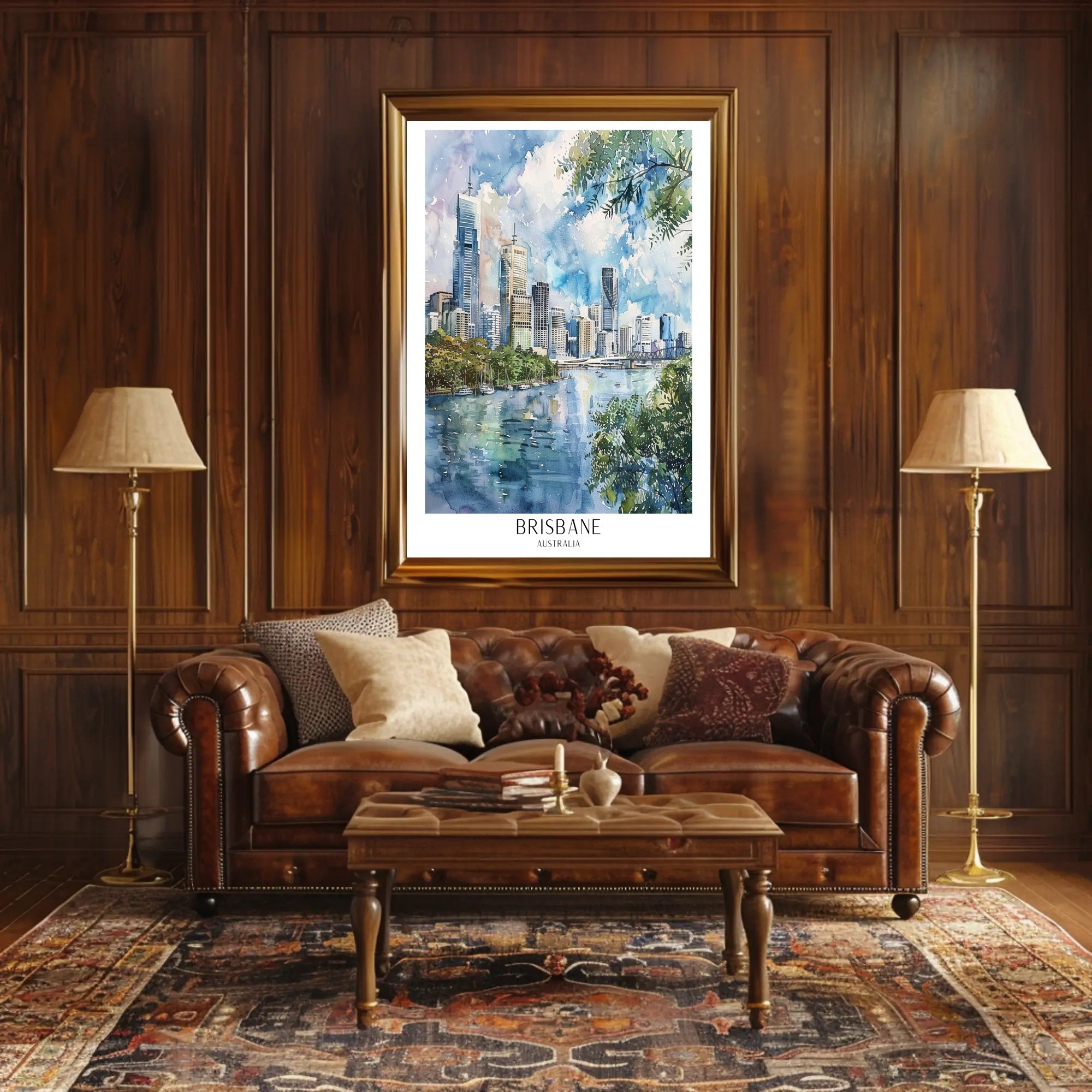 Brisbane Skyline Poster PosterGoat