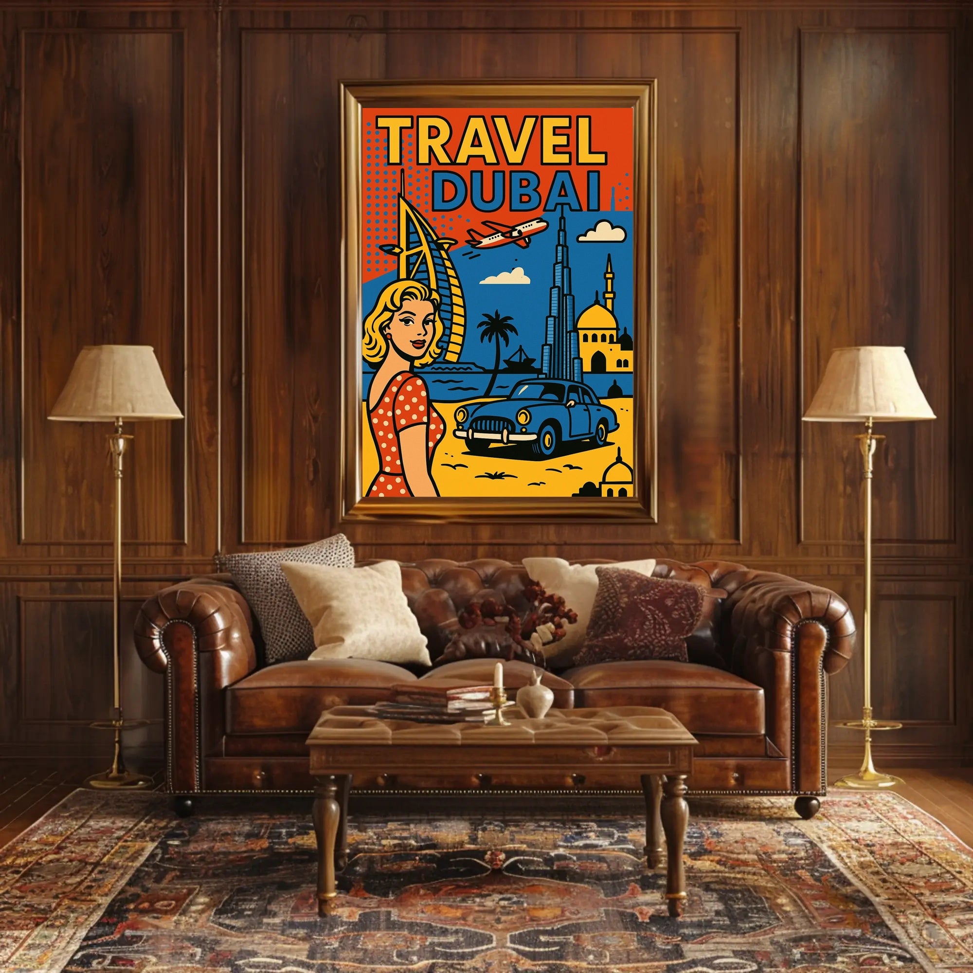 Dubai Adventure Retro Travel Poster