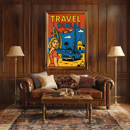Dubai Adventure Retro Travel Poster