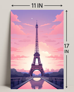 Eiffel Tower At Sunset Poster