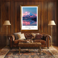 Mount Fuji Tranquil Reflection Travel Poster