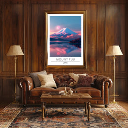 Mount Fuji Tranquil Reflection Travel Poster