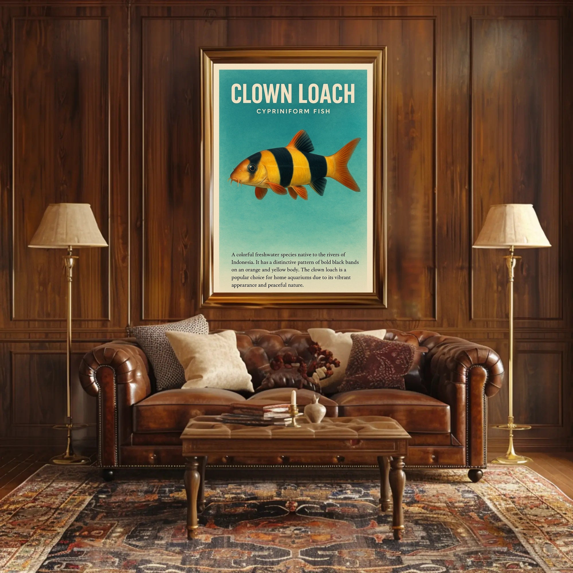 Clown Loach Fish Wall Art Print Decor PosterGoat