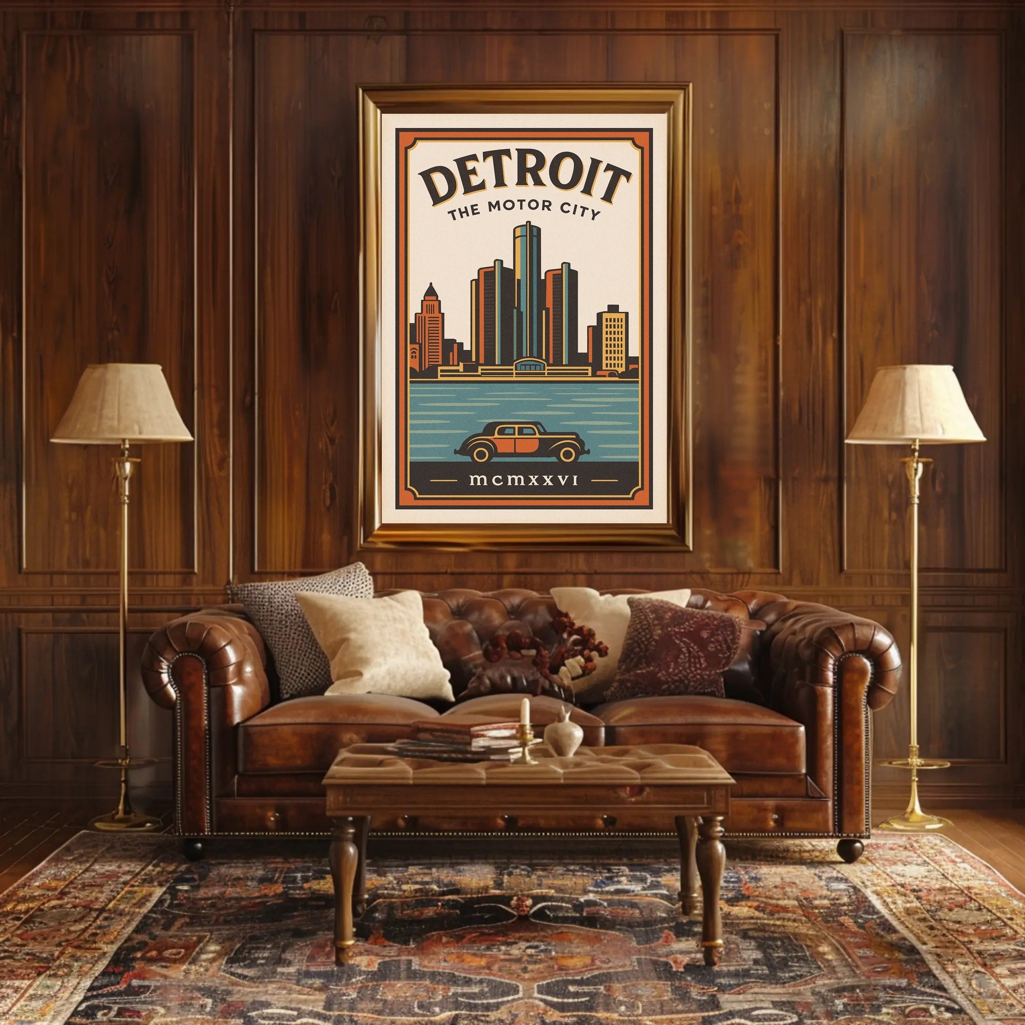 Detroit The Motor City Poster PosterGoat
