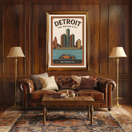 Detroit The Motor City Poster PosterGoat