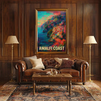 Amalfi Coast Vibrant Escape Poster Coastal Wall Art
