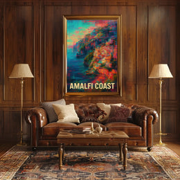 Amalfi Coast Vibrant Escape Poster Coastal Wall Art