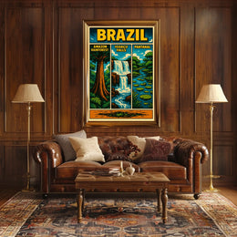 Brazil's Iconic Natural Wonders Vintage Poster