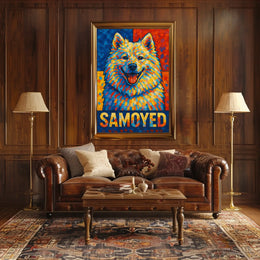 Vibrant Samoyed Portrait Poster