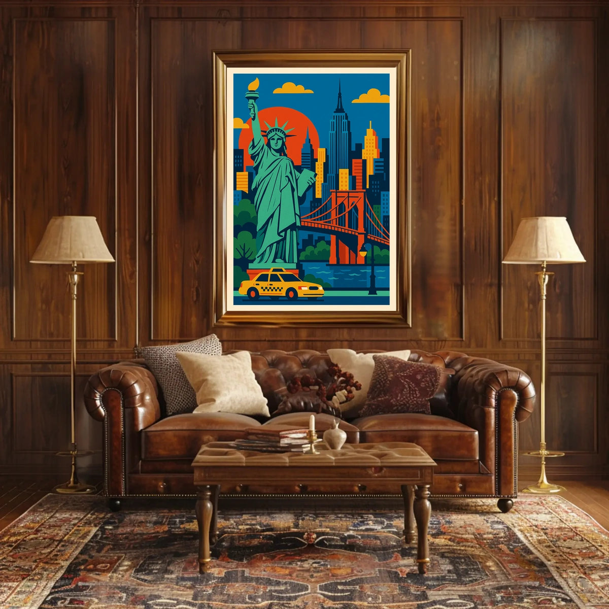 Iconic New York City Poster Wall Art 18x24 Cityscape