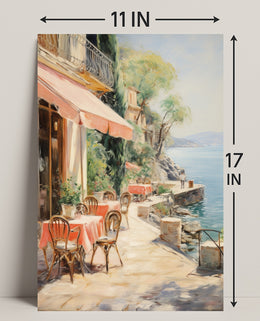 Seaside Café Serenity Poster