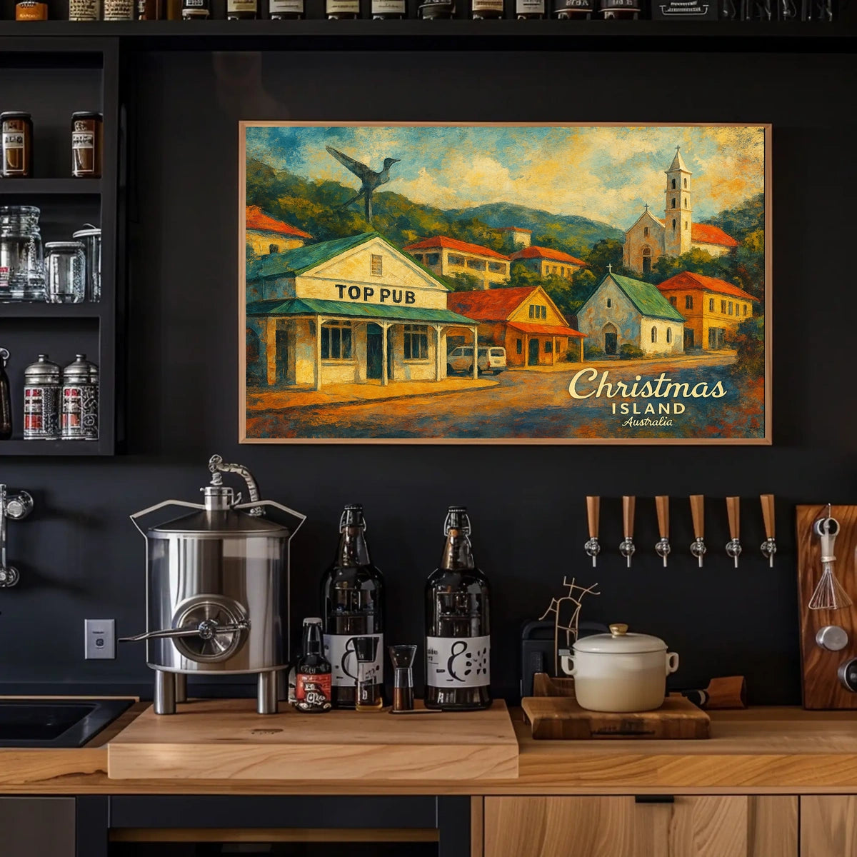 Christmas Island Artistic Townscape Poster