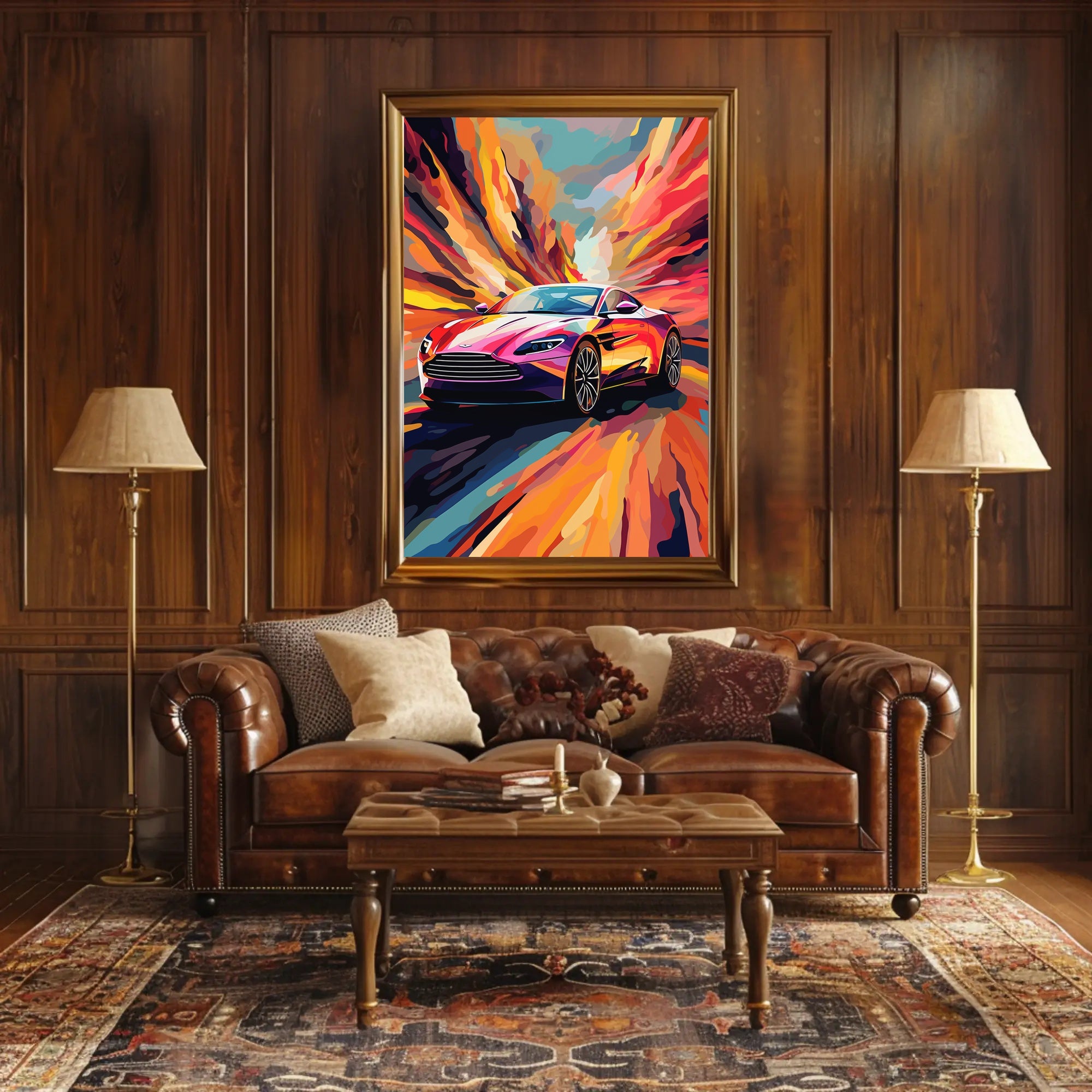 Luxury Speed: Vibrant Pop Art Sports Car Poster