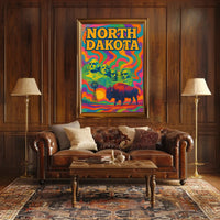 North Dakota Psychedelic Poster