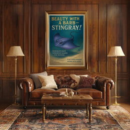 Beauty with a Barb Stingray Poster