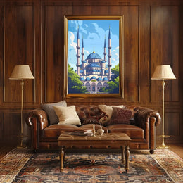 Grand Mosque Vector Art: Vibrant Islamic Heritage Poster