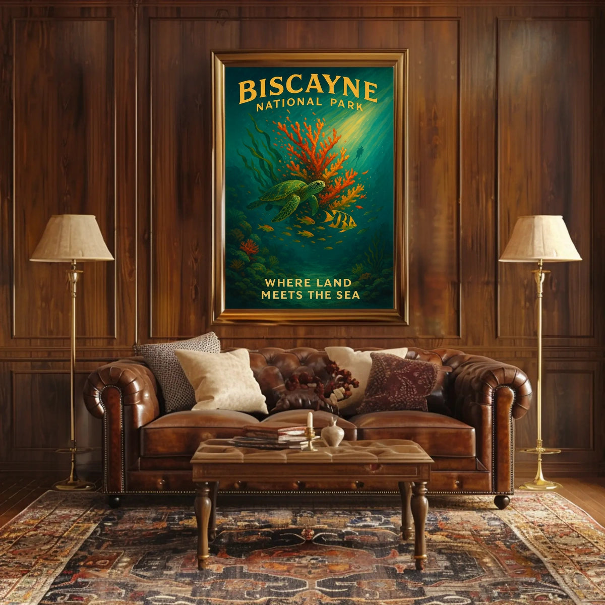 Biscayne National Park Where Land Poster
