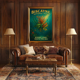 Biscayne National Park Where Land Poster