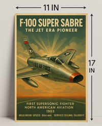 F-100 Super Sabre The Jet Era Pioneer Poster PosterGoat