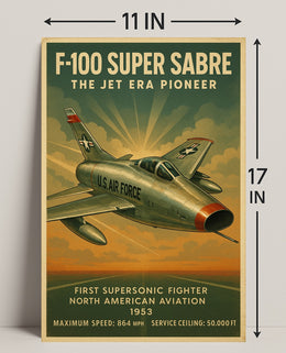 F-100 Super Sabre The Jet Era Pioneer Poster PosterGoat