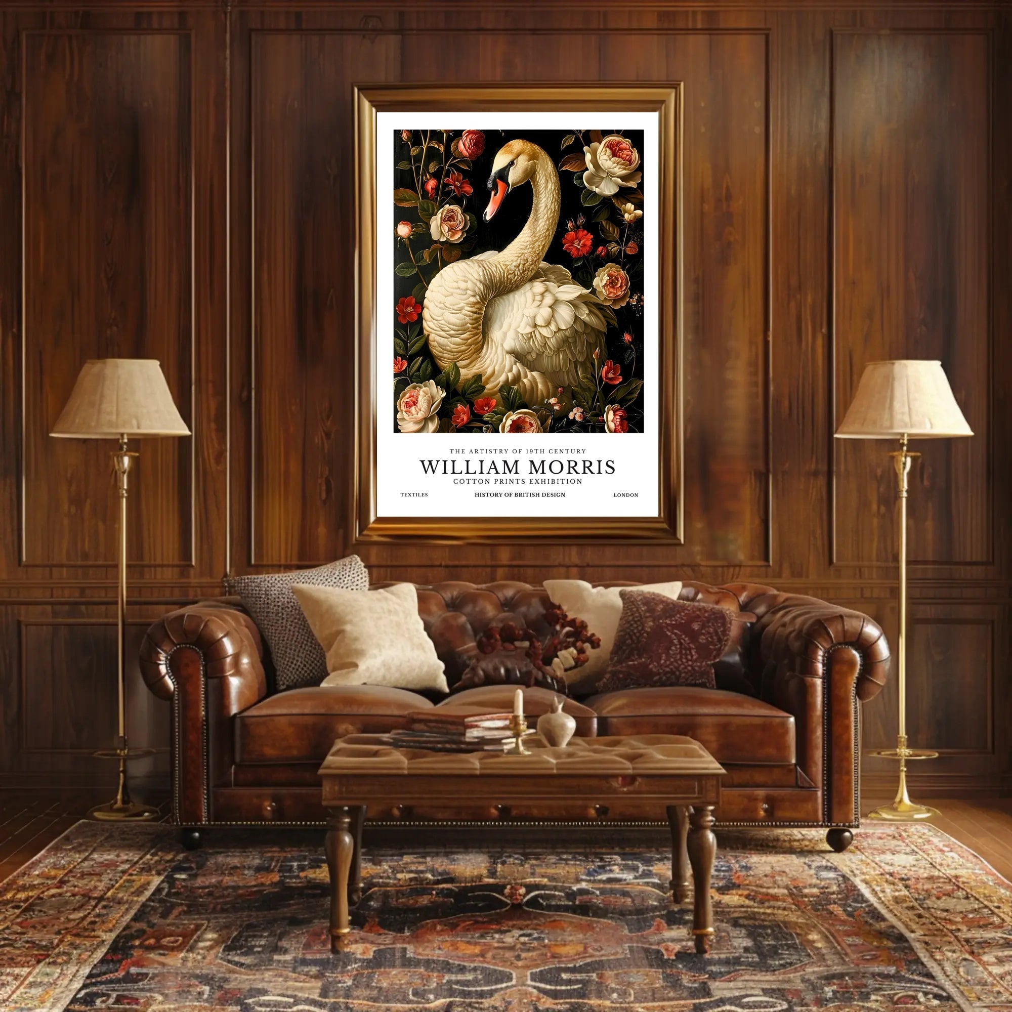 William Morris-Inspired Artistic Poster with Floral Elegance