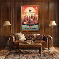 Surreal Seattle Skyline Poster