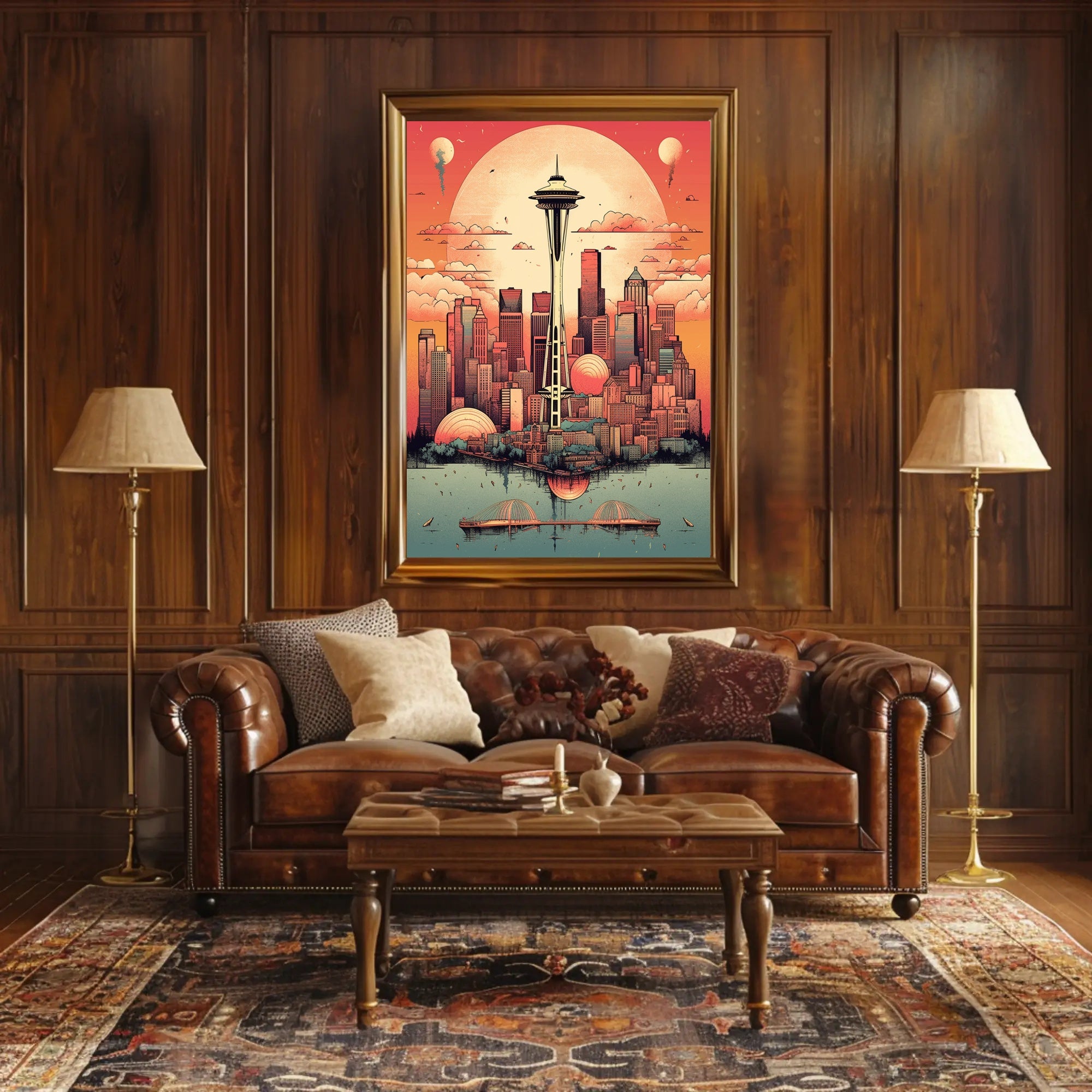 Surreal Seattle Skyline Poster