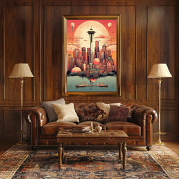 Surreal Seattle Skyline Poster