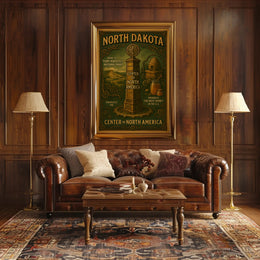 North Dakota Center of North America Poster