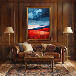 Bold Landscape In American Flag Colors Abstract Poster