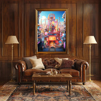 Neon Cityscape Poster