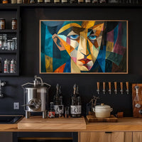 Cubist Modernist Human Face Abstract Art Poster