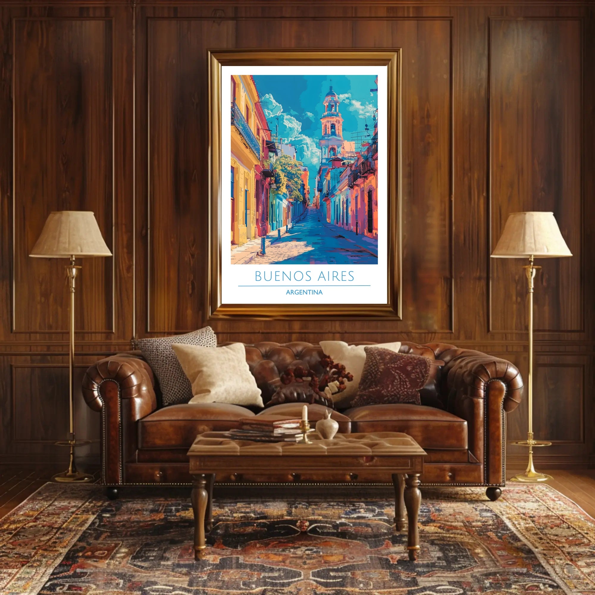 Vibrant Buenos Aires Urban Scene Impressionistic Urban or Cityscape Poster