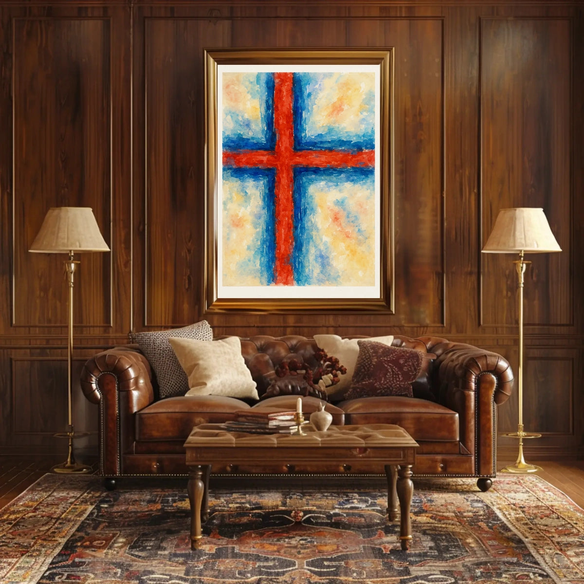 Abstract Cross In Watercolor Abstract Poster