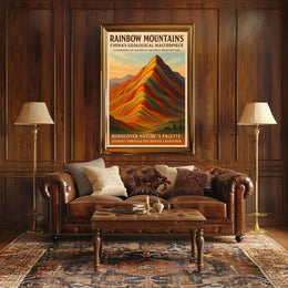 Rainbow Mountains ChinaS Geological Poster