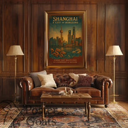 Shanghai Skyline Travel Poster