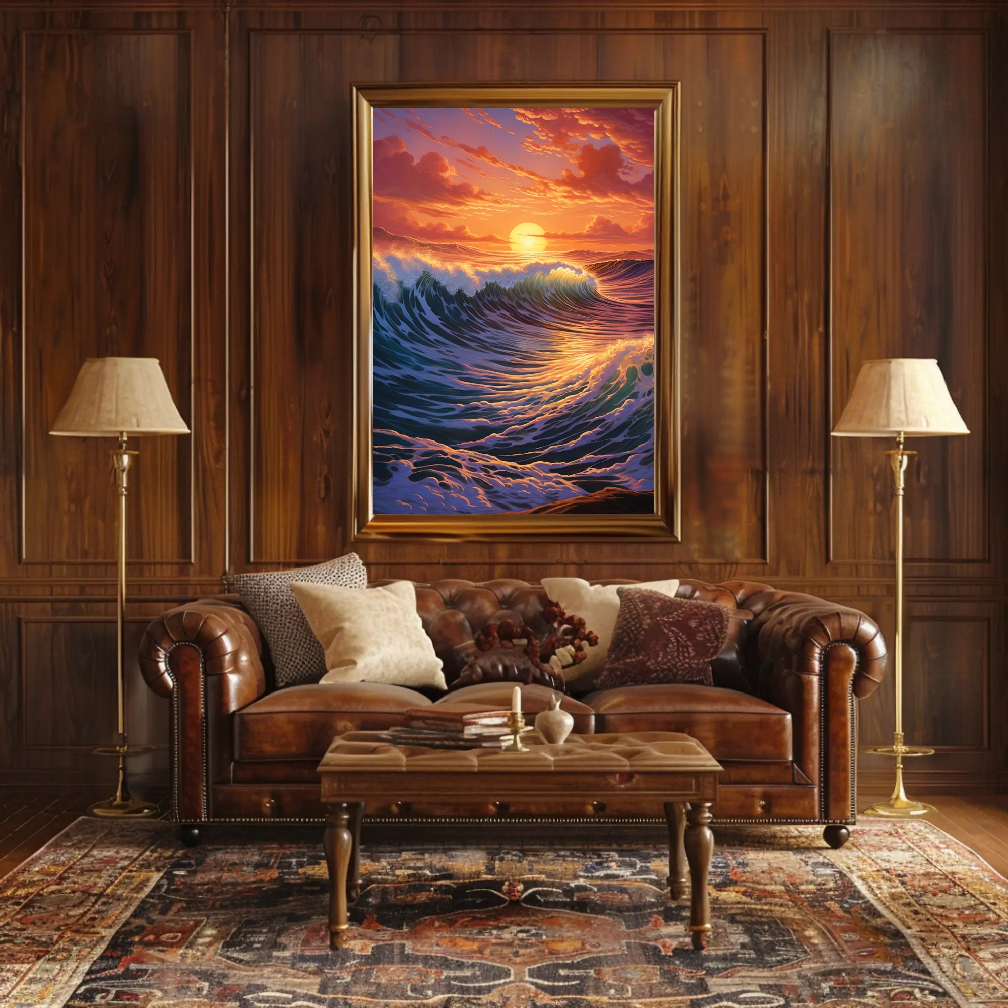 Serene Ocean Sunset Artistic Poster