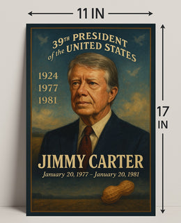 Jimmy Carter 39th President Wall Art Vintage Portrait Print PosterGoat