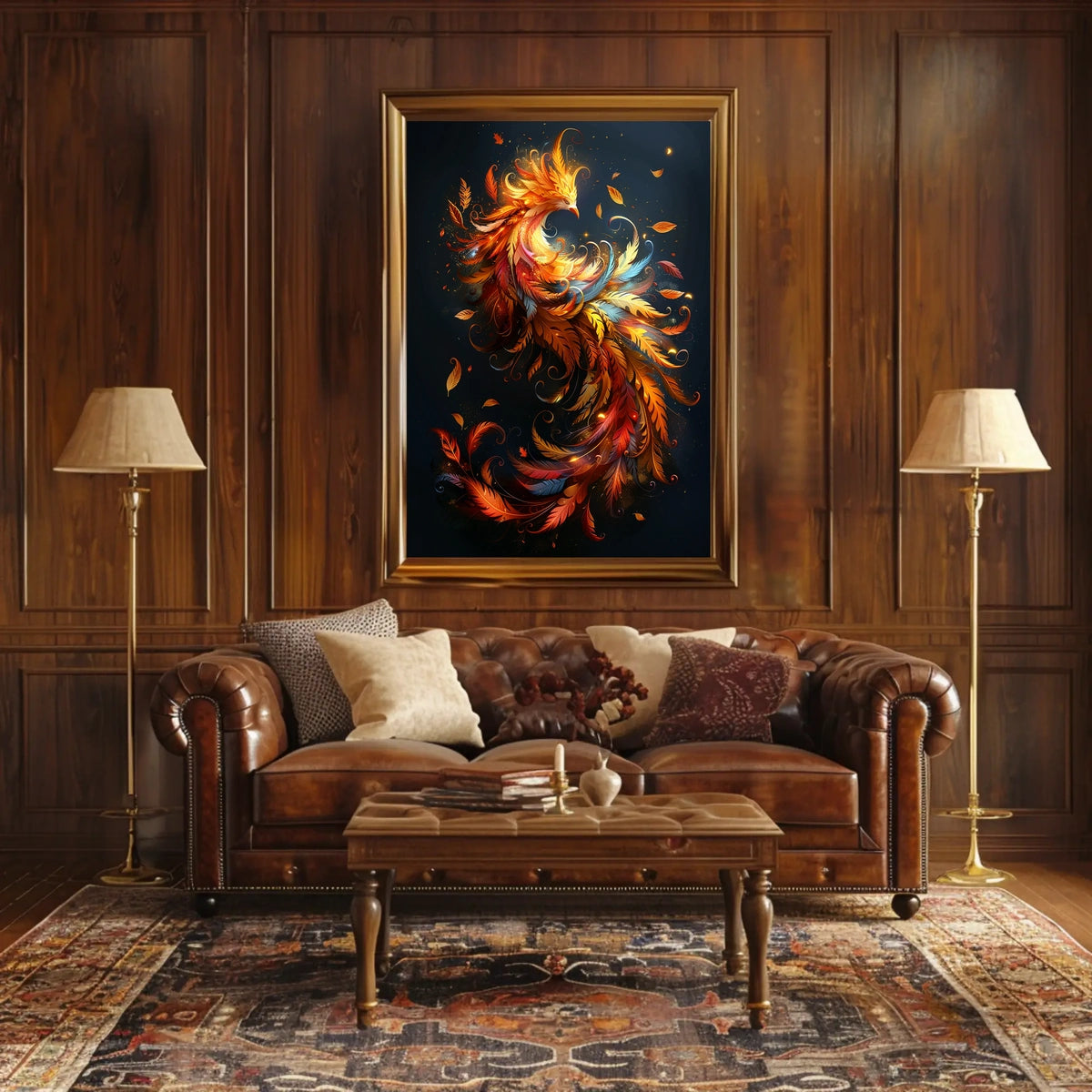 Phoenix Rebirth: Vibrant Mythical Bird Art Poster