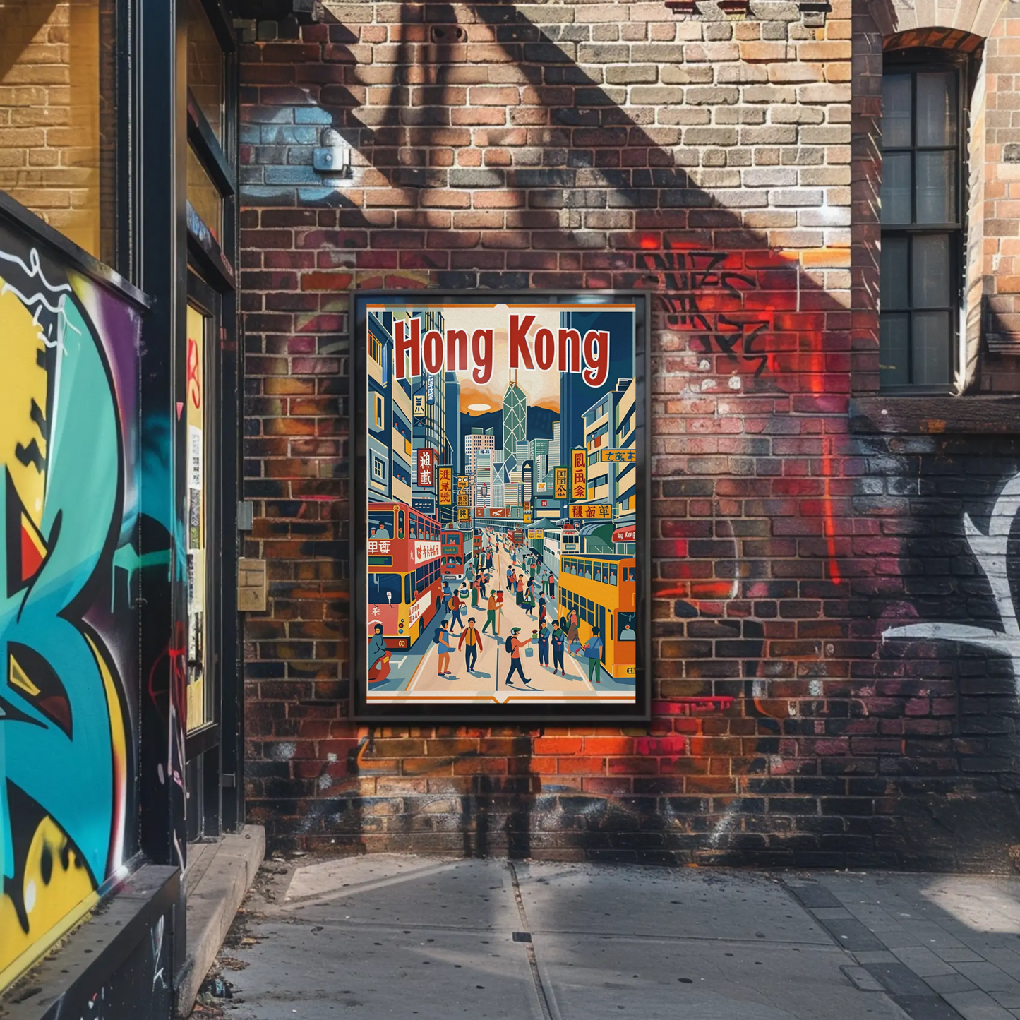 Hong Kong Busy Street Poster