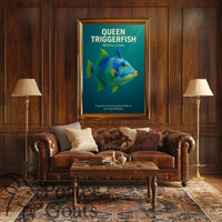 Queen Triggerfish Photorealistic Art Animal Poster