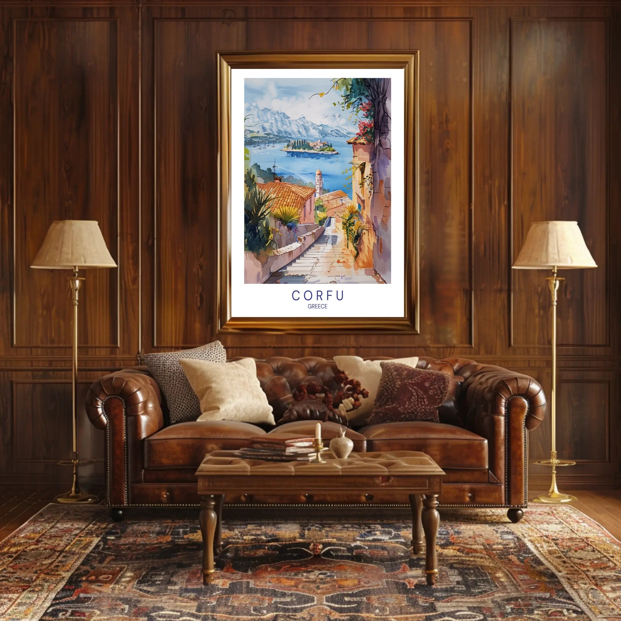 Corfu's Mediterranean Charm: Travel Poster PosterGoat