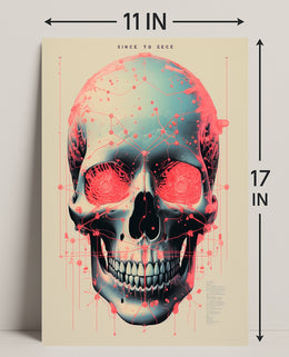 Technological Skull Poster