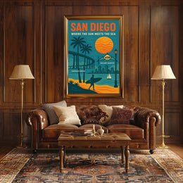 San Diego Where the Sun Meets the Sea Poster