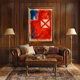Abstract Red And Blue Composition Poster