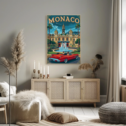 Elegant Monaco Vintage Poster