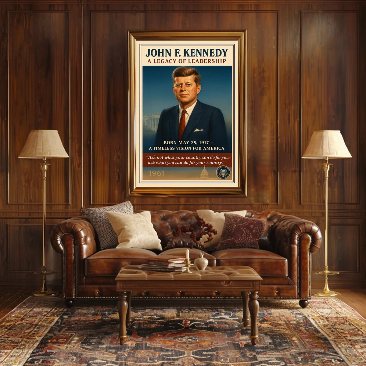 JFK Legacy Vintage Patriotic Poster for Inspiration