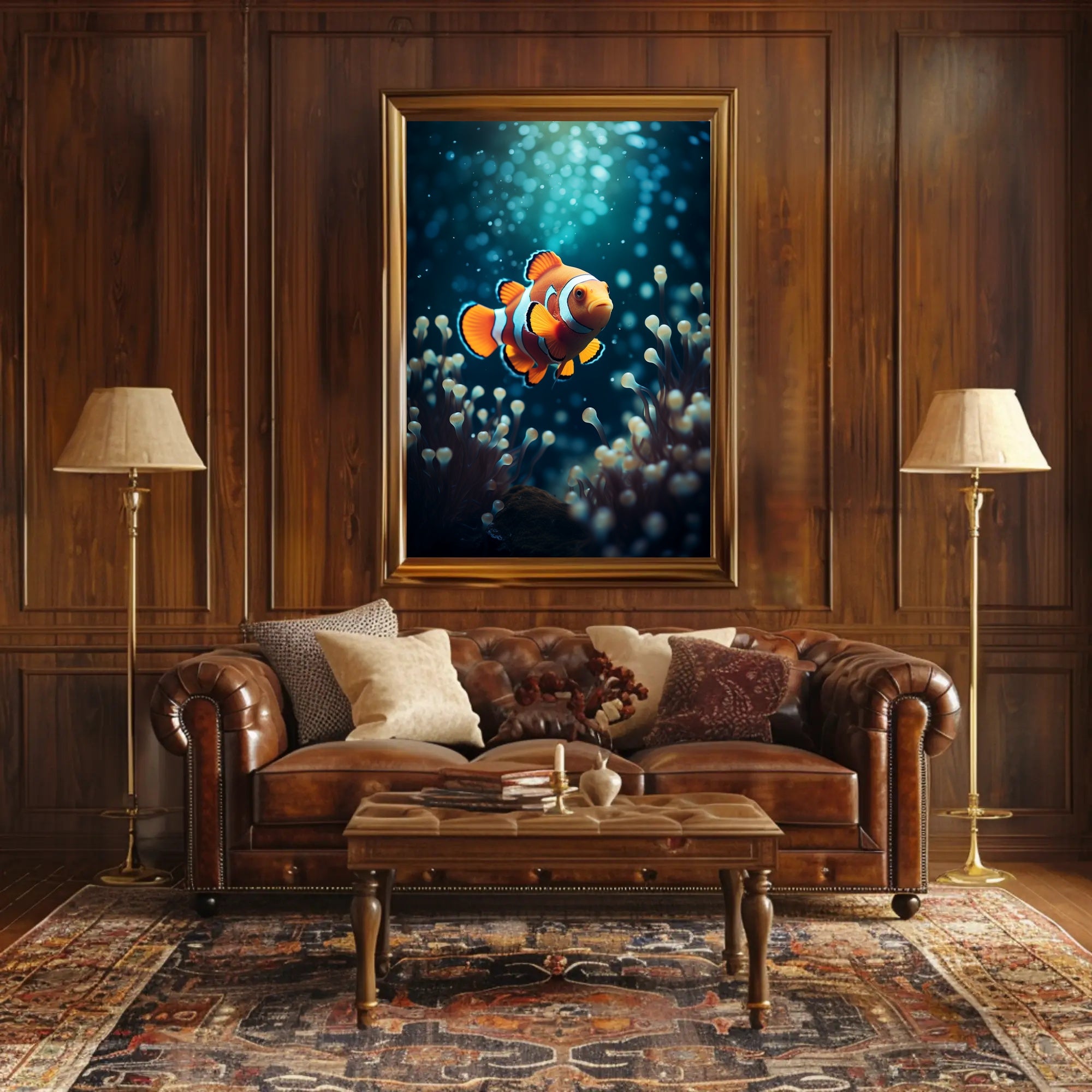 Clownfish In The Deep Poster PosterGoat