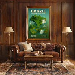 Brazil's Natural Wonders Illustrated Infographic Poster
